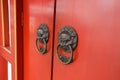 Chinese door of Buddha Tooth Relic Temple, Singapore Royalty Free Stock Photo