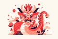 Chinese dragon abstract illustration. Chinese year of the dragon