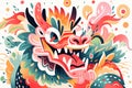 Chinese dragon abstract illustration. Chinese year of the dragon