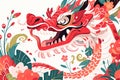 Chinese dragon abstract illustration. Chinese year of the dragon