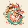 Chinese dragon abstract illustration. Chinese year of the dragon
