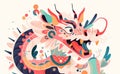 Chinese dragon abstract illustration. Chinese year of the dragon