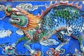 Chinese dragon - beautiful ancient art on a wall