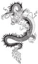 Chinese dragon black white