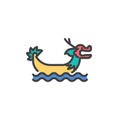 Chinese dragon boat filled outline icon Royalty Free Stock Photo