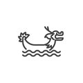 Chinese dragon boat line icon Royalty Free Stock Photo