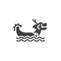 Chinese dragon boat vector icon Royalty Free Stock Photo