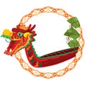 Chinese Dragon boat and zong zi art design