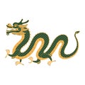 Chinese dragon character, Asian zodiac sign line art illustration. Royalty Free Stock Photo