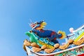 Chinese dragon decoration on the roof against blue sky Royalty Free Stock Photo