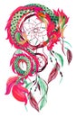 Chinese Dragon and dreamcatcher card.
