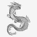 Chinese dragon hand drawn