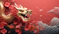 Chinese dragon illustration celebrates ancient Chinese culture generated by AI