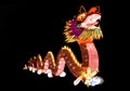 Chinese dragon lantern with bright glowing figure