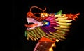 Chinese dragon lantern with bright glowing head