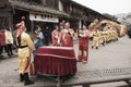 Chinese dragon lantern performance
