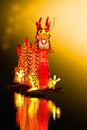 Chinese Dragon Lantern in pond Royalty Free Stock Photo