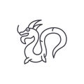 Chinese dragon line icon concept. Chinese dragon vector linear illustration, symbol, sign