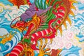 Chinese dragon painting on the wall Royalty Free Stock Photo