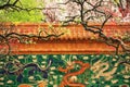 Chinese dragon pattern in garden