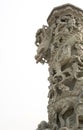 Chinese dragon pillar isolated