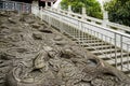 Chinese dragon relief on slope,Chengdu