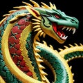 Chinese Dragon, serpentine, beautiful color combination