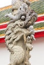 Chinese dragon-shaped carved stone in Thai temples Royalty Free Stock Photo