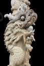 Chinese dragon-shaped carved stone in Thai temples Royalty Free Stock Photo