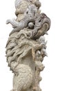 Chinese dragon-shaped carved stone in Thai temples Royalty Free Stock Photo