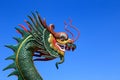 Chinese dragon statue on blue sky background Royalty Free Stock Photo