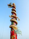 Chinese dragon statue on the pole
