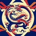 Chinese dragon tattoo. Vector illustration of a Chinese dragon tattoo. Dragon tattoo. AI Generated Royalty Free Stock Photo