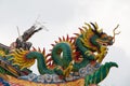 Chinese dragon on the temple roof. Royalty Free Stock Photo