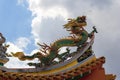 Chinese Dragon on Temple Roof Top Royalty Free Stock Photo