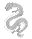 chinese dragon vector vintage engraving drawing style illustration Royalty Free Stock Photo