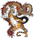 Dragon versus tiger tattoo Royalty Free Stock Photo