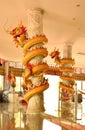 Chinese Dragons Bind Pillars in Chinese Temple