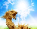 Chinese dragons statue with clipping path.