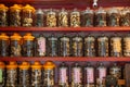 Chinese dried mushrooms in jars, Huizhou China Royalty Free Stock Photo