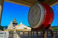 Chinese drum and Buddhist temple