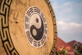 Chinese drum Yin Yang in Chinese temple