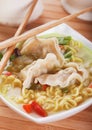 Chinese dumpling and noodle soup Royalty Free Stock Photo