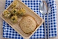 Chinese dumpling and steamed stuff bun on table Royalty Free Stock Photo