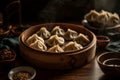 Chinese dumpling on table