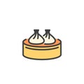 Chinese dumplings filled outline icon