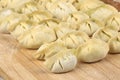 These Chinese dumplings jiaozi are traditionally eaten during Chinese New Year.