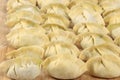 These Chinese dumplings jiaozi are traditionally eaten during Chinese New Year.