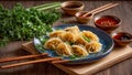 Chinese dumplings, soy sauce gyoza