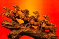 Chinese eight horses abstract sculpture fengshui statue